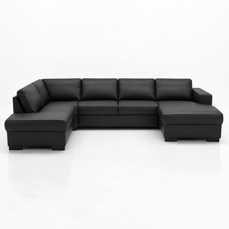 Havn U-sofa i ekte skinn – Skagen Studio