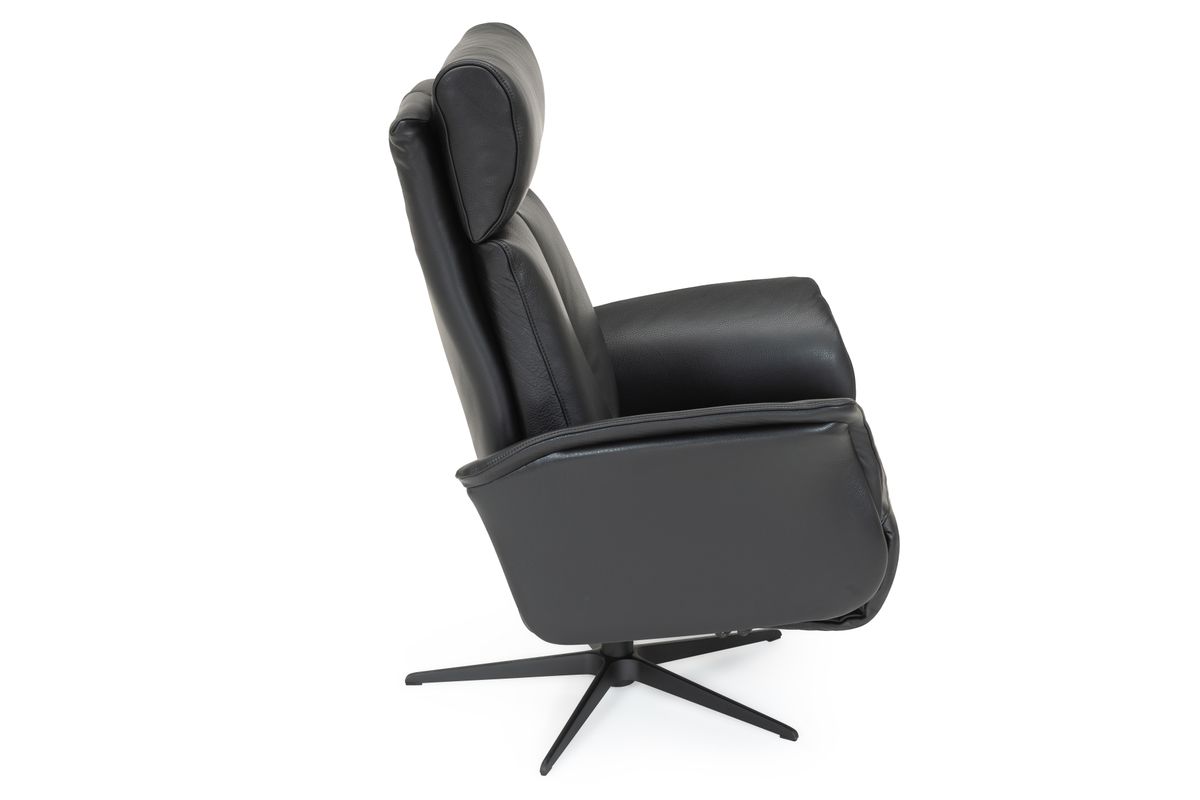 Comfort+ Recliner med integrert fothviler | Semianilin skinn