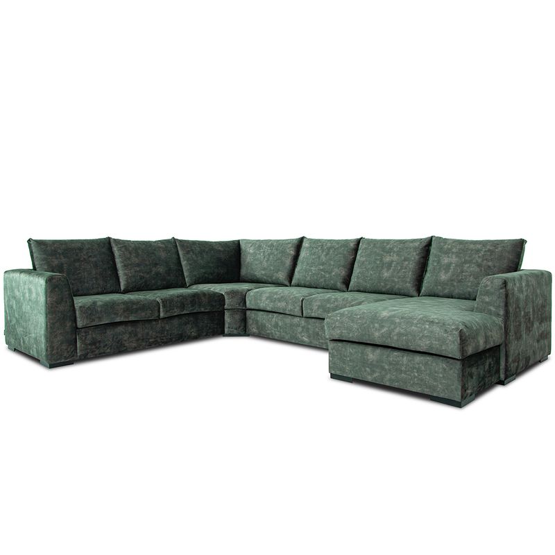 Chill hjørnesofa med sjeselong 345x275 cm – Adore Fuji velur