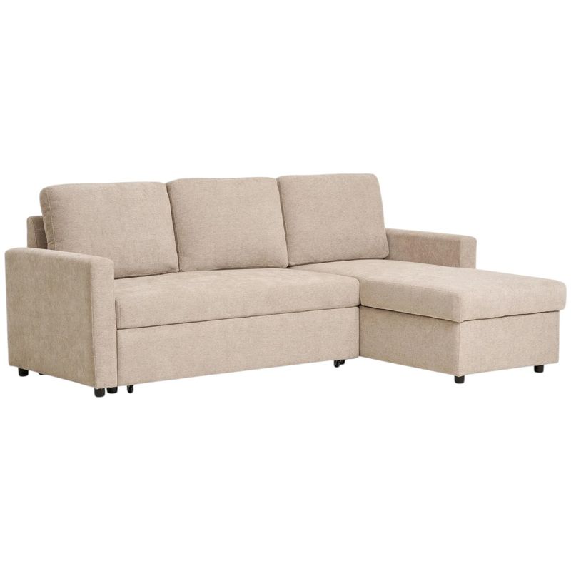 Belfast Sovesofa med sjeselong – mørk sand | House Nordic