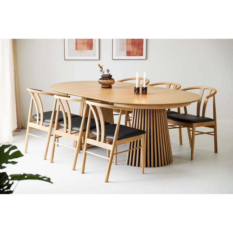 Osaka Ovalt Spisebord med uttrekk 120x200 - inkl 2 illeggsplater | Natural Oak