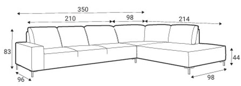 Brussel Oppsett 21 hjørnesofa 335x215 cm velg  Brego Teksil