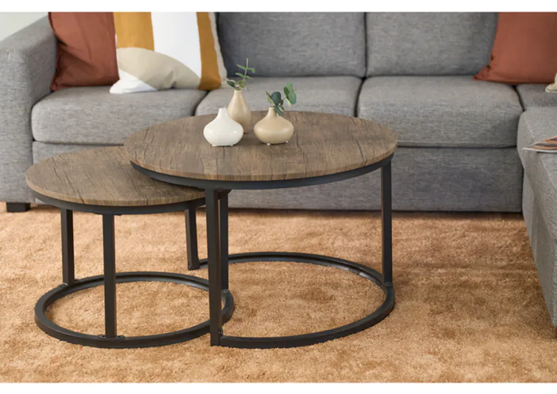 Hastings Sofabord sett av 2 bord Ø76/57cm