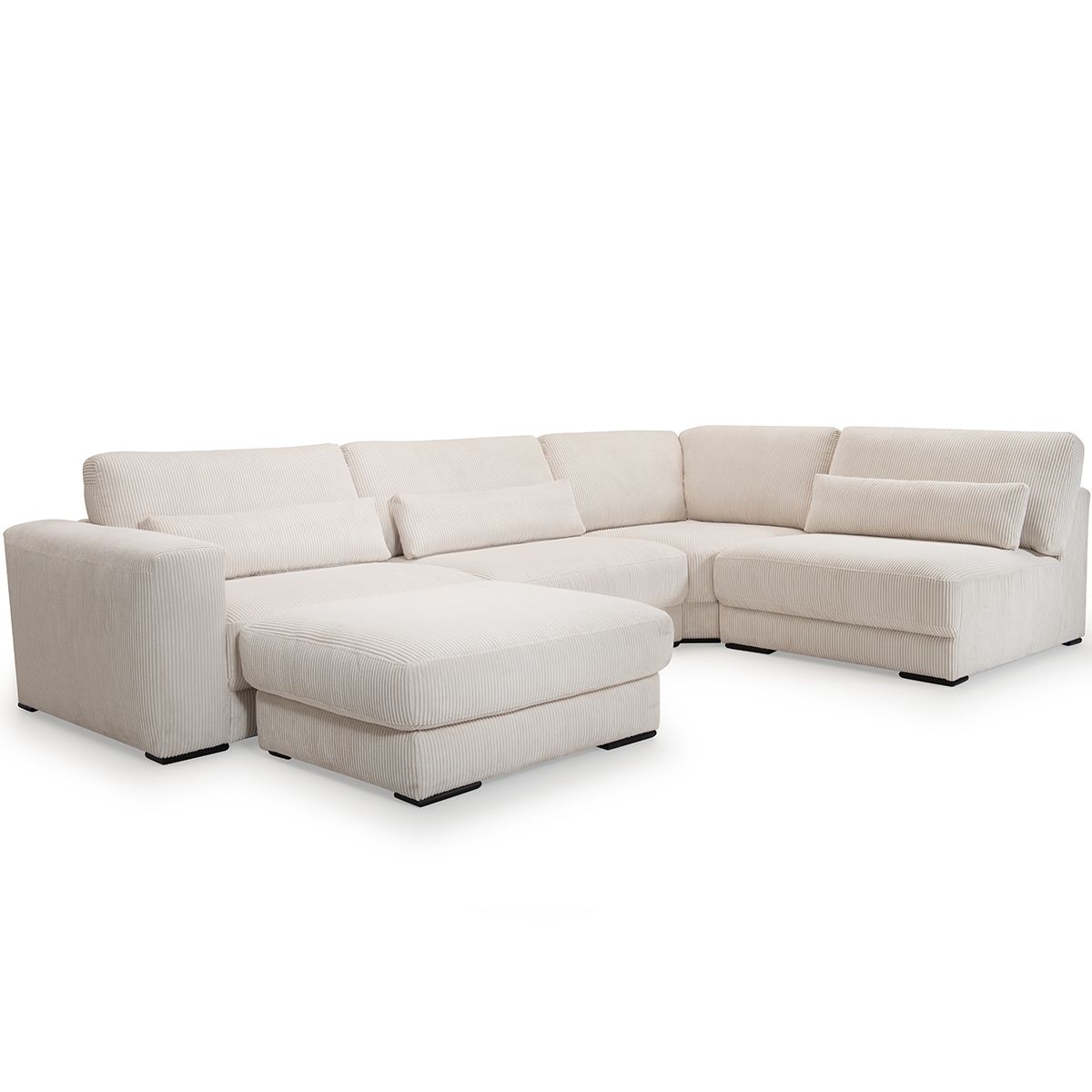 2389 Egholm Modulsofa åpen ende 336cm x 210cm velg Ribcord cordfløyel tekstil