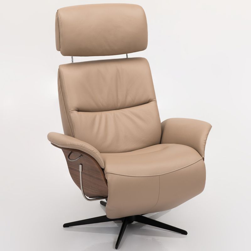 Five Recliner med integrert fothviler | Semianilin skinn