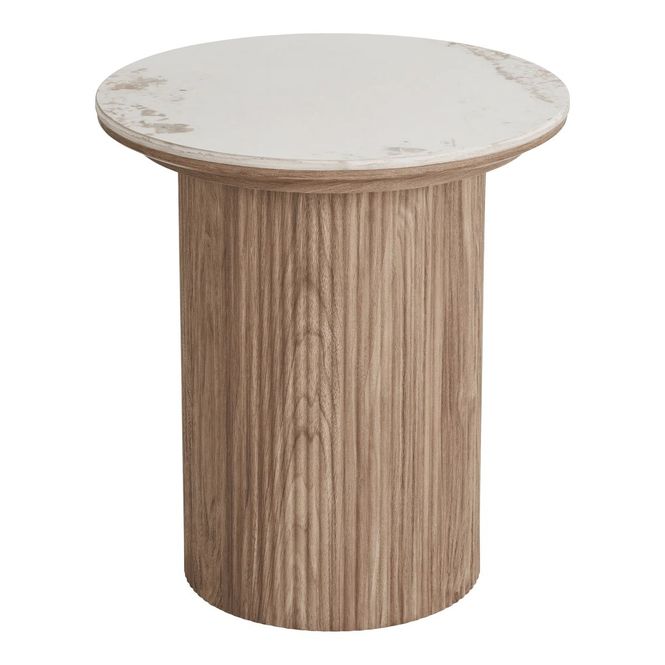 Hovedbilde Athens sidebord Ø45 cm – keramisk bordplate