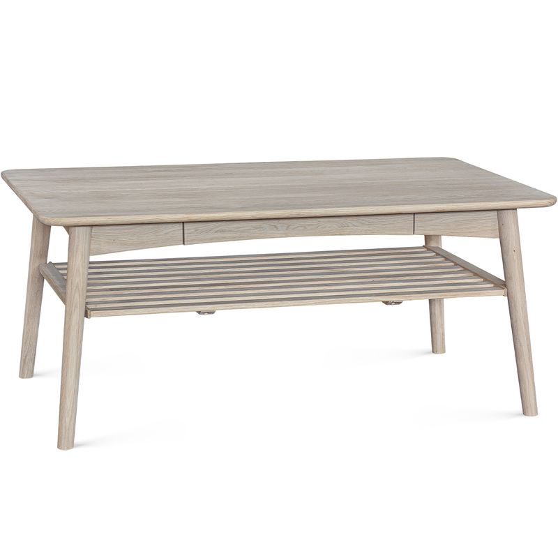 Torsby Sofabord heltre massiv hvitoljet eik 120x60x52