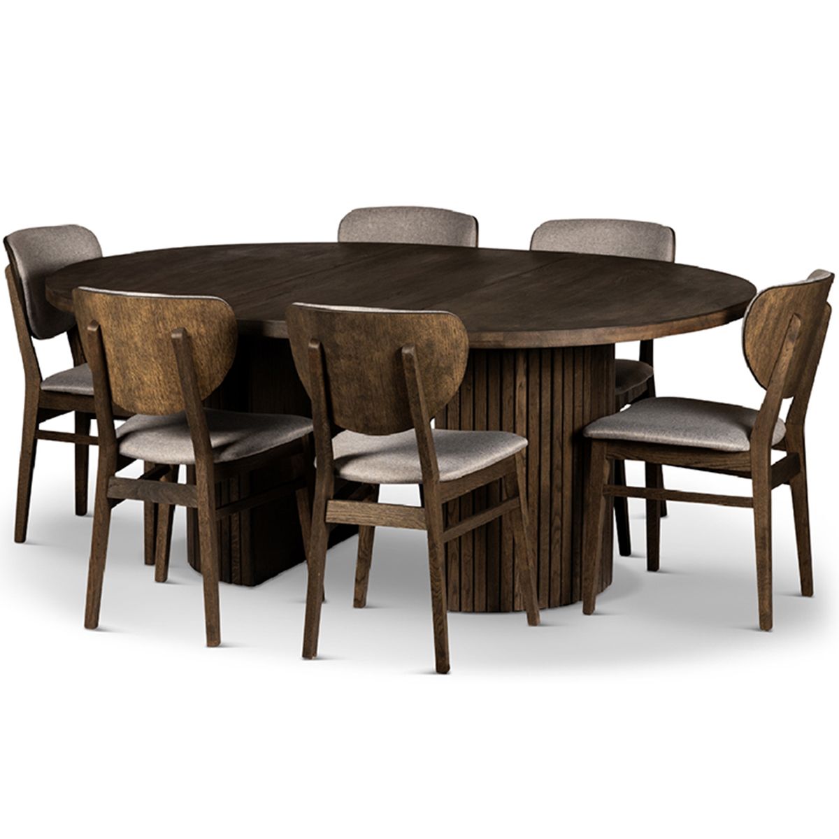 Sophisticate 115+50 Spisebord heltre massiv eik smoked oak Ø115