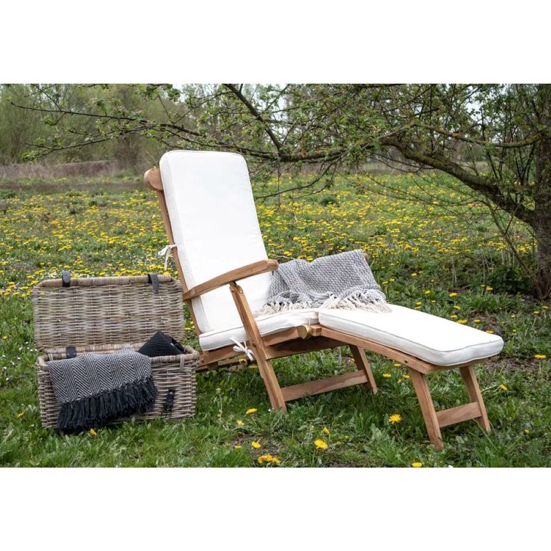 Arrecife dekkstol ute - teak m/ pute | House Nordic