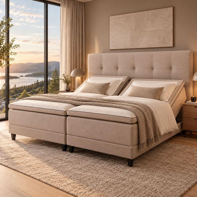 Hovedbilde Dvale Delta 210x210 cm regulerbar seng | 100% naturlatex overmadrass