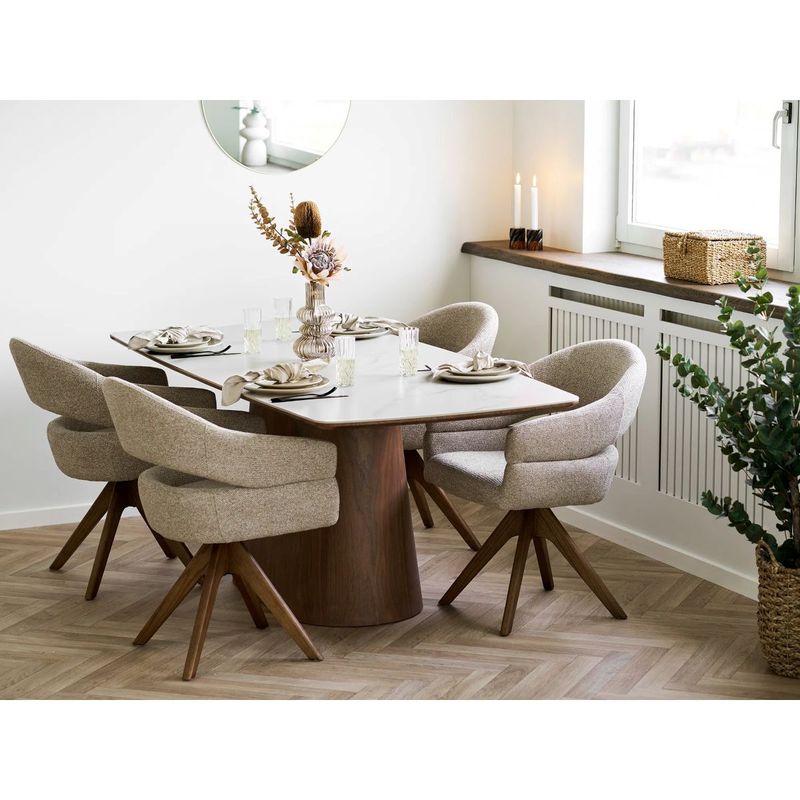 Noli spisebord 200x90 cm - mørk askefiner og keramisk bordplate
