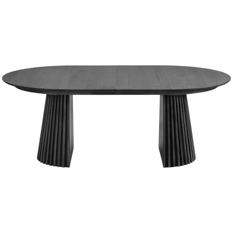 Osaka Ovalt Spisebord med uttrekk 120x200 - inkl 2 illeggsplater | Black Oak