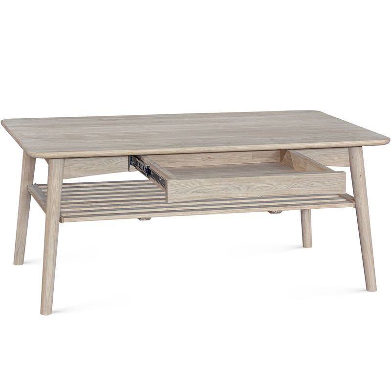 Torsby Sofabord heltre massiv hvitoljet eik 120x60x52