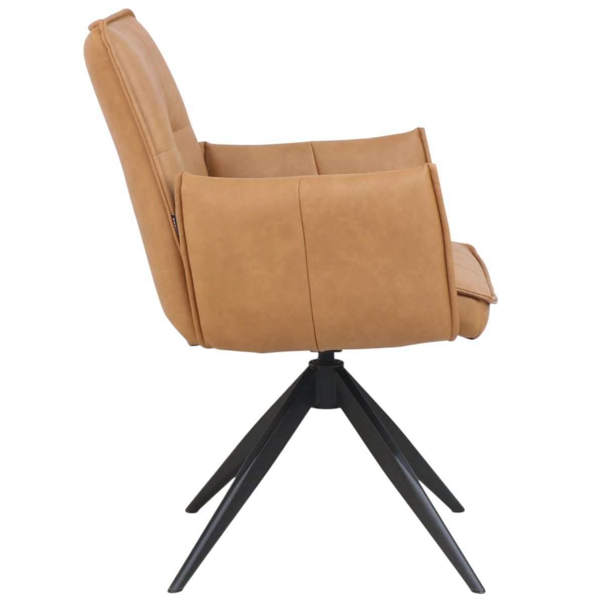 Katrine spisestol m/arm & sving - Cognac PU