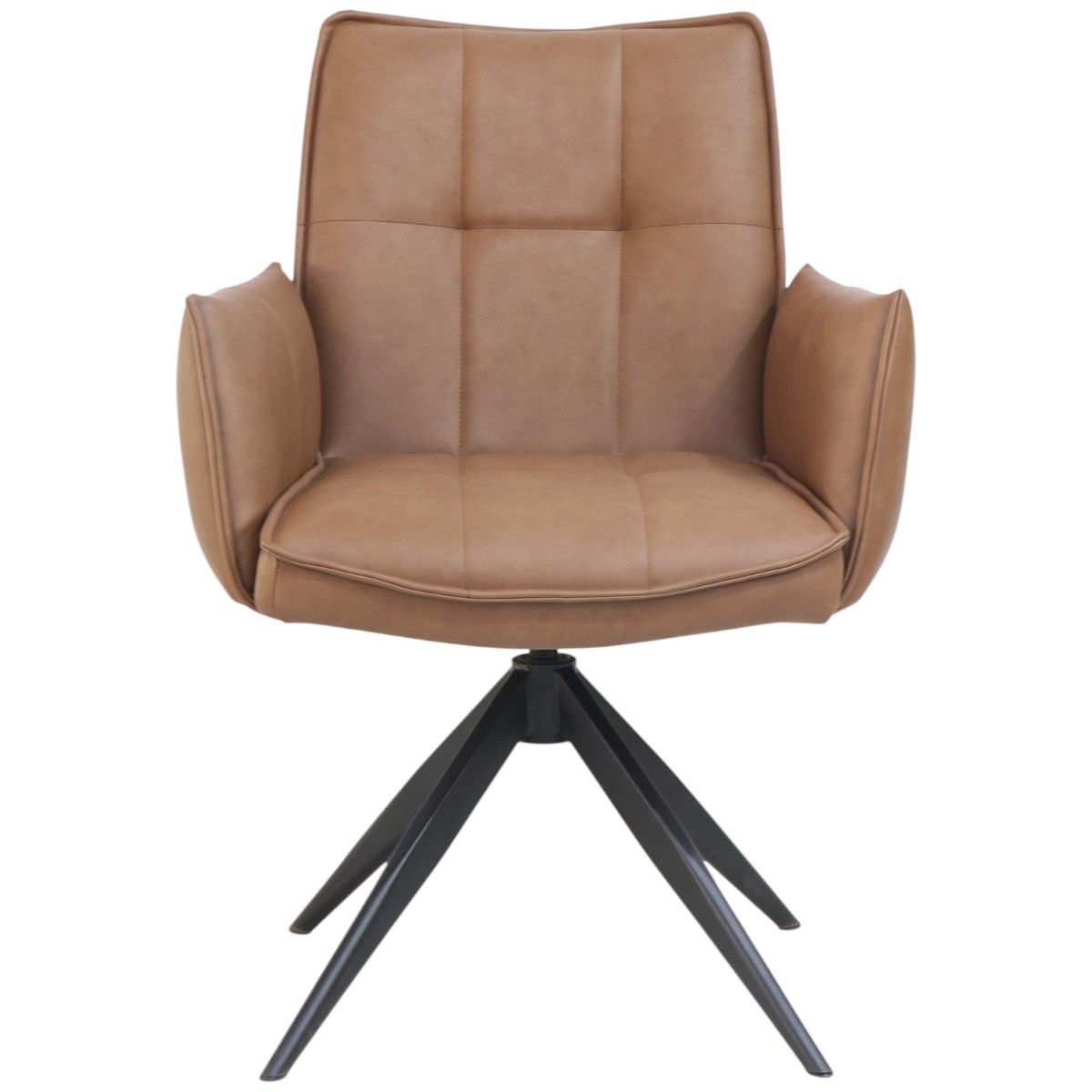 Katrine spisestol m/arm & sving - Coffee PU