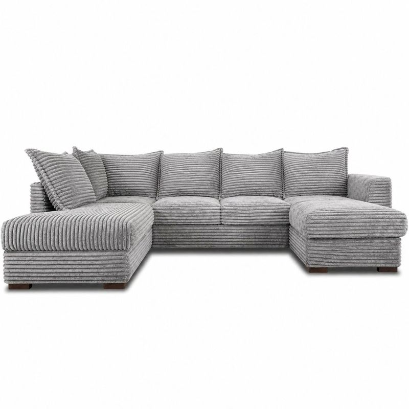 Minchi U-hjørnesofa 308 cm x 205 cm | Tilia cordfløyel tekstil