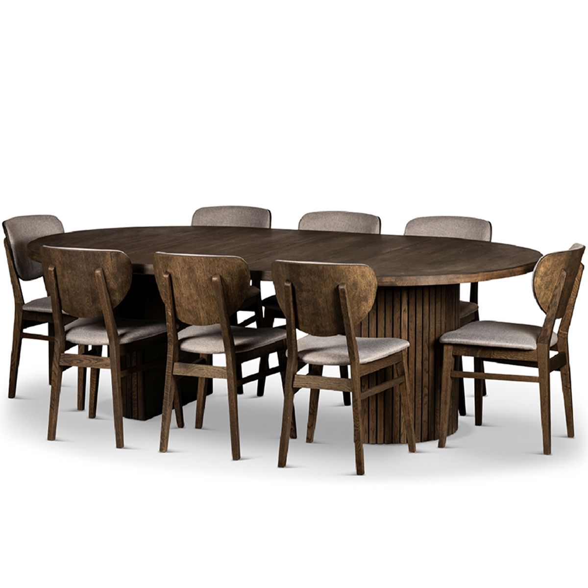 Sophisticate 115+50+50 Spisebord heltre massiv eik smoked oak