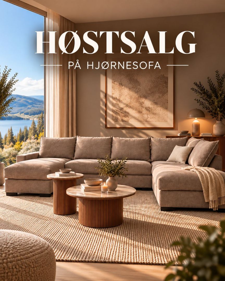 Stort sofasalg på U-sofa, hjørnesofa, sjeselongsofa, daybed, sofa med åpen ende