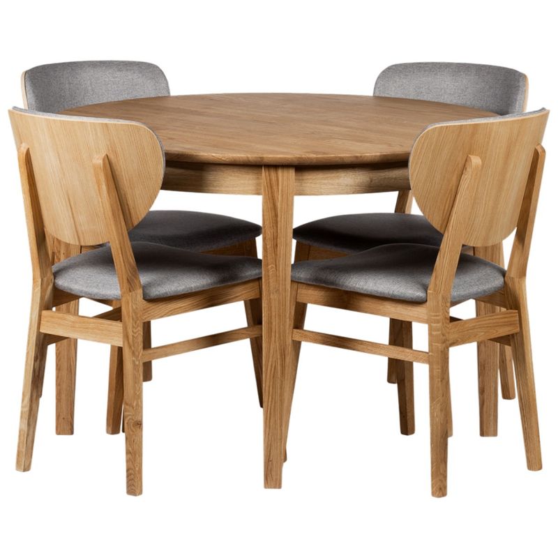Rønne Uttrekkbart Spisebord 110-150 cm Rundt for 6 personer i heltre