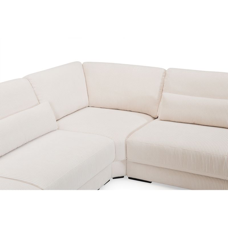 2389 Egholm Hjørnesofa åpen ende 336cm x 256cm modulbasert velg Ribcord cordfløyel tekstil