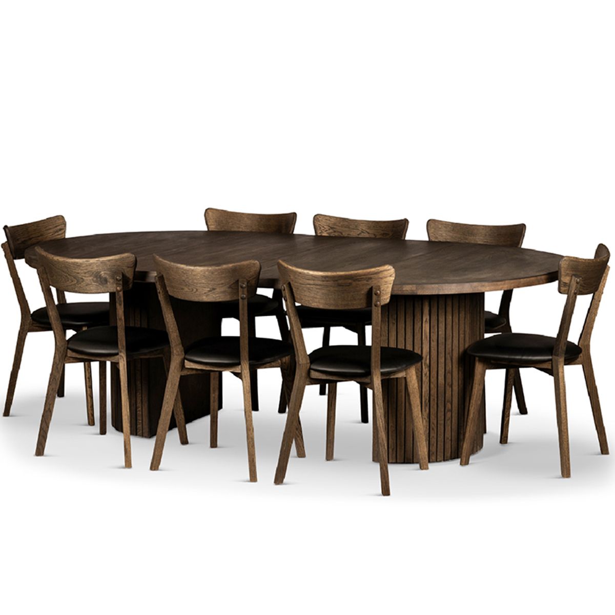 Sophisticate 115+50 Spisebord heltre massiv eik smoked oak Ø115