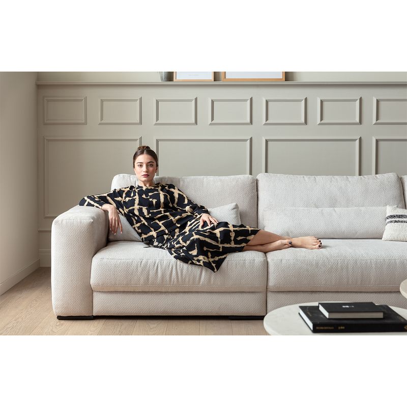 2389 Egholm Modulsofa åpen ende 336cm x 210cm velg Ribcord cordfløyel tekstil