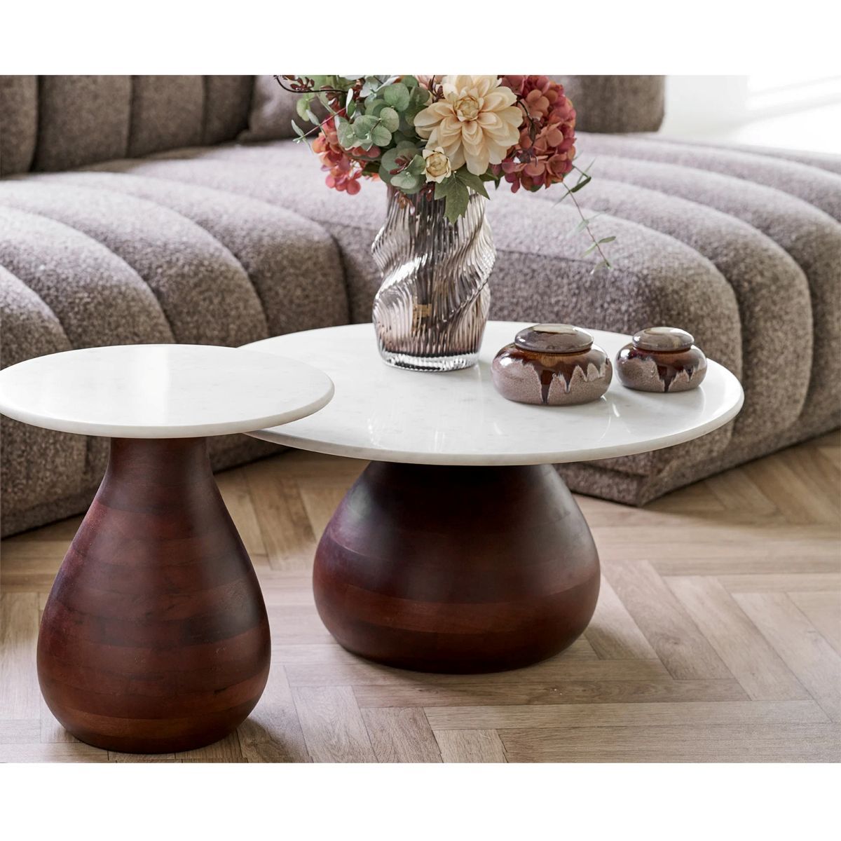 Heide sofabord marmor – brun/hvit | House Nordic