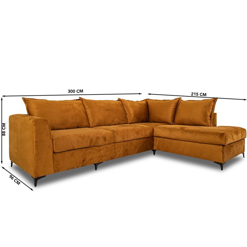 Chill Oppsett 2 Hjørnesofa Monolith velur 300x215 m/ åpen ende