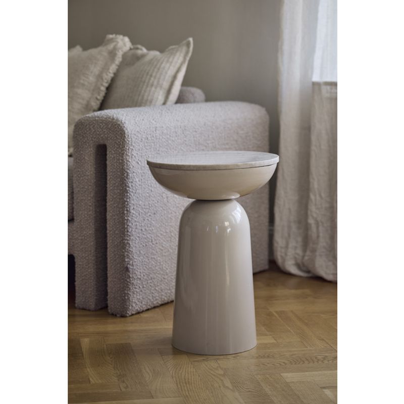 Cannes Marmor Sidebord Beige metallfot | 37x53 