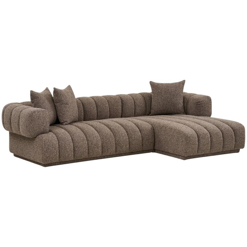 Aurora sofa 3-seter med sjeselong - brown | House Nordic 