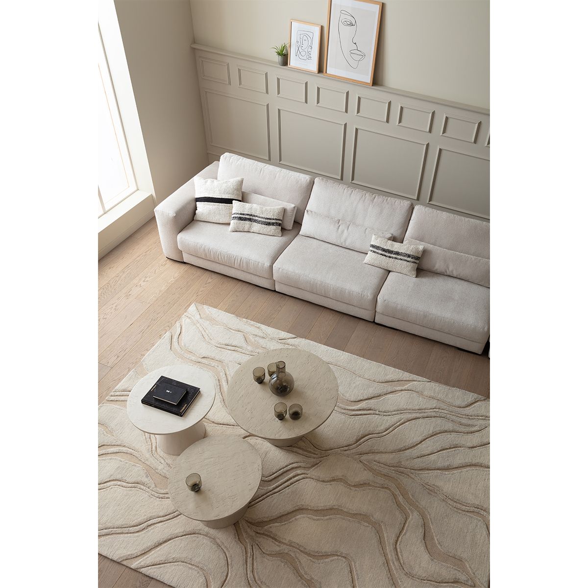 2389 Egholm Modulsofa åpen ende 336cm x 210cm velg Ribcord cordfløyel tekstil