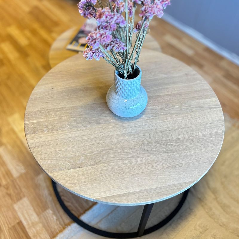 Calgary sofabord heltre hvitoljet eik 75/60cm 